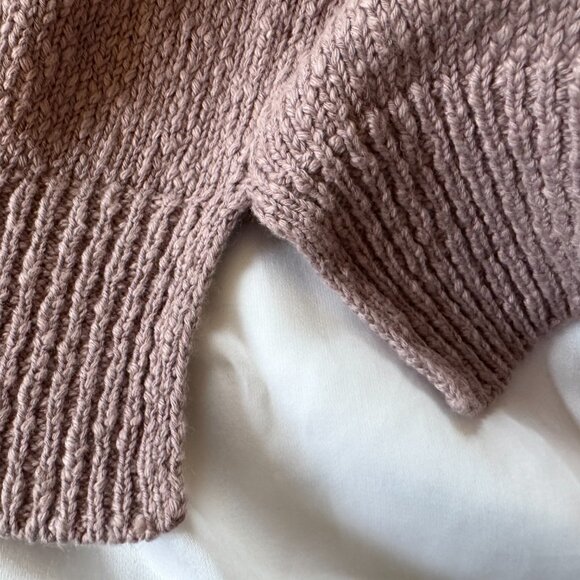 Coldwater Creek 100% Slub Cotton Mauve Short Sleeve Sweater, size XL - Picture 4 of 8